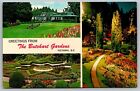 Greetings From Butchart Gardens Victoria Bc Multiview Postcard Unp Vtg Unused