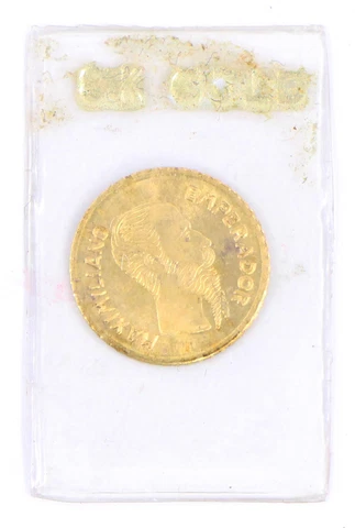 1865 Mexico Miniature 8K Maximiliano .4 Gram Gold Coin Cover