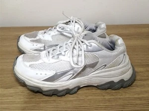 Bershka Sole 220 White & Silver Low Top Trainers Thick Soles Size Eur 39 UK 6 - Picture 1 of 11