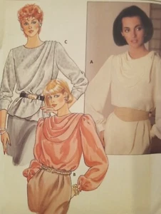 UC Vintage Blouse Sewing Pattern 6785 Cowl Neck Blouse Gathered Shoulder - Picture 1 of 3