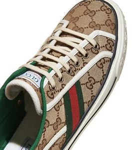 NEW GUCCI MEN’S BEIGE EBONY GG TENNIS 1977 / Gucci Size 8 Under retail $790 🟢🔴 - Picture 1 of 16
