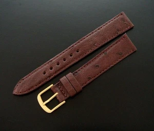 FINA correa/correa de reloj de avestruz chocolate de 16 mm para hombre - Imagen 1 de 1