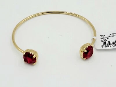 C. WONDER 14k Gold Plated Bling delicate Cuff Spring Birth Stone Bracelet  - Image 1 of 3