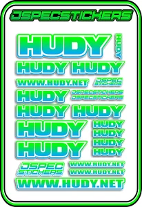 HUDY TOOLS SETUP STICKERS XRAY RC BUGGY CAR DECAL 1/10 1/8 JSPEC ELEC BLU GRE W - Picture 1 of 9