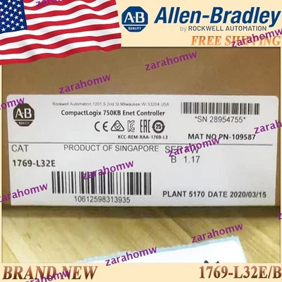 New Sealed AB 1769-L32E/B CompactLogix 750KB Enet Controller Module Free Ship US - Image 1 of 4