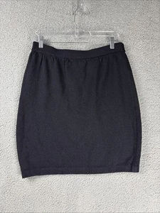 St. John Basics Santana Knit Wool Blend Pencil Skirt Sz 10 Black Knee Length - Picture 1 of 7