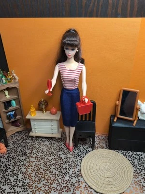 Conjunto Clon Barbie De Colección - Vestido Lirio Construido Años 60, Cartera, Copa de Vino y Zapatos Foto 1 de 4