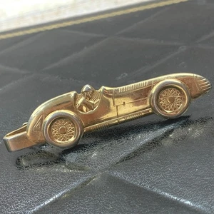 Vintage Hickok Gold Tone Race Car Tie Clip Bar Number 4 Mens Accessory - Picture 1 of 5