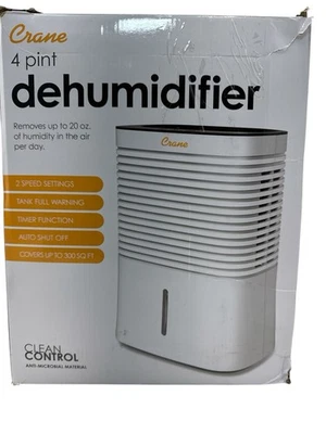 Deshumidificador grúa de 4 pintas para eliminación de humedad y reducción de olores 300 pies cuadrados (OB) Foto 1 de 4