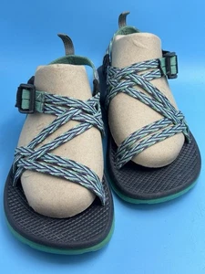 Chaco Z/Cloud X Sandals Women Size 4 J180217 Adjustable Double Straps Blue/Green - Picture 1 of 13