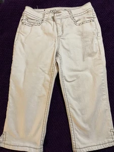 Code Bleu Annette Jeans Womens Size 8/28 White Denim Capris Stretch Pre-owned. - Picture 1 of 7
