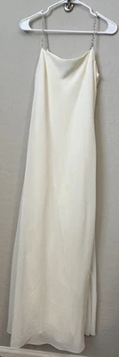 De Colección Jessica McClintock Vestido de Boda 10 Marfil Vestido sin Mangas Cuentas de Novia Minimalista Foto 1 de 4