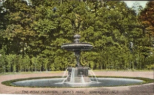 Postal de Somerville NJ The Fiske Fountain, Duke's Park dividida trasera sin publicar - Imagen 1 de 2