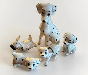 Vintage Disney 101 Dalmations Figurines Porcelain Perdita Puppies Japan Made - Bild 1 von 20
