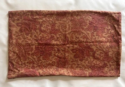 Pottery Barn Pillow Cover 16" x 26" Lumbar Rust Dark Red Botanical Print Zipper - Image 1 of 4