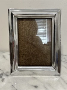 Mexican Pewter Picture Photo Frame Wood Easel Back Linear Design 4.5x6.5” Photo - Picture 1 of 17