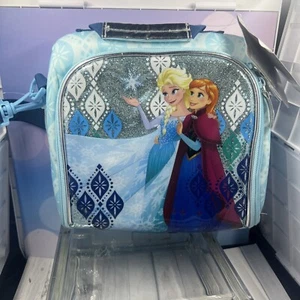 New Disney Store Frozen Elsa Anna School Lunch Box Tote Insulated Cooler Bag LUX - Picture 1 of 3