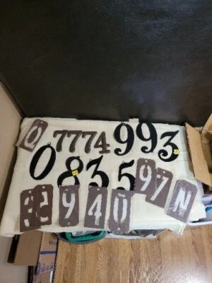 Misc Lot 21pcs. Assorted House Numbers, 4 Cast Iron. All Else Steel - Image 1 of 4