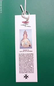 segnalibro bookmark NATIONAL MALTA DAY PRAYER MARY LADY OF VICTORIES - Imagen 1 de 2