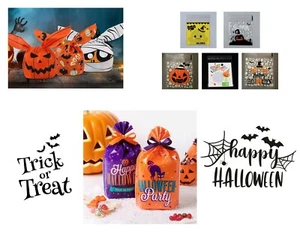 10 or 5 x Halloween Trick or Treat Sweet Candy Gift Cookie Loot Party Bags Boxes - Picture 1 of 23