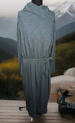 Garnet Hill Oasis вязаный хлопок драпировка спереди расслабленный крой халат одежда для отдыха размер большой - Изображение 1 из 4