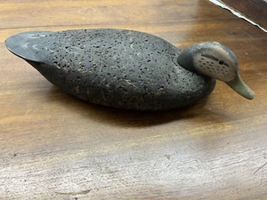 LLBean Black Duck Cork Decoy Turned Head Vintage #1 - Picture 1 of 5
