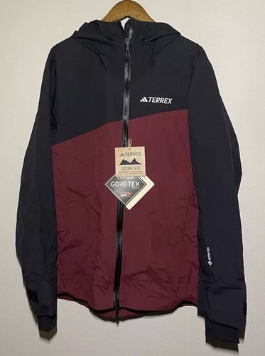 VETEMENTS Adidas Terrex Techrock 3L Gore Tex C Knit Jacket Nero Rosso Taglia Small IB423 Nuovo con etichette