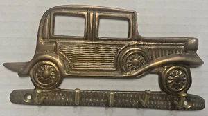 Solid Brass Key Holder Wall Mount Classic 1930s Car Detail Automobile 5 Hook - Picture 1 of 4