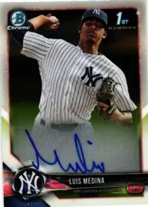 2018 Bowman Chrome Prospects Autograph - Luis Medina (BCPA-LM) Yankees - Picture 1 of 1