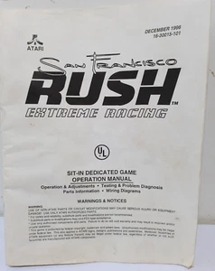Atari SAN FRANCISCO RUSH arcade game original Operation manual 16-30015-101 - Imagen 1 de 3