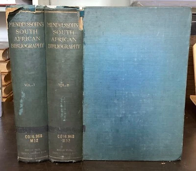 1910 Mendelssohn's South African Bibliography by Sidney Mendelssohn, 2 Vols. - Image 1 of 4