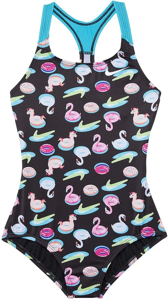 Nike 273362 Piscina Fiesta Espalda Corredora Una Pieza Negro LG (14 Big Kid) Foto 1 de 1