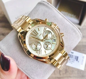 MICHAEL KORS MK5798 Bradshaw Chronograph Gold Tone Ladies Wrist Watch USA