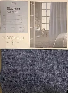 1pc 84"x50" Blackout Aruba Window Curtain Panel Blue Denim - Rod Pocket/Back Tab - Picture 1 of 2