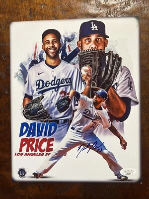 Foto firmada por David Price de 8x10 certificado de autenticidad autografiado por los Dodgers de JSA Foto 1 de 4