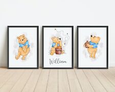 Winnie The Pooh Prints Custom Kids Bedroom Wall Art  Picture Gift A4 Prints Only