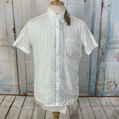 PJ Paul Jones Dress Shirt Mens Small Whi Texture Knit Casual Dress Golf Preppy - Image 1 of 4