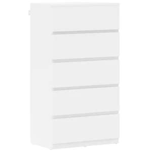 Cassettiera bianca a 5 cassetti, 55x33x100 cm, lavagna antiparticolato, design moderno - Foto 1 di 9