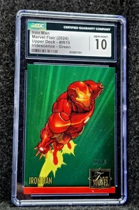 Iron Man CGC Gema Como Nueva 10 Marvel 2023 Estilo Iridiscencia Verde/25 Tarjeta #IR15 - Imagen 1 de 6