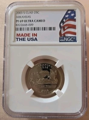 2003-S PF 69 Ultra Cameo Arkansas Quarter - Image 1 of 2