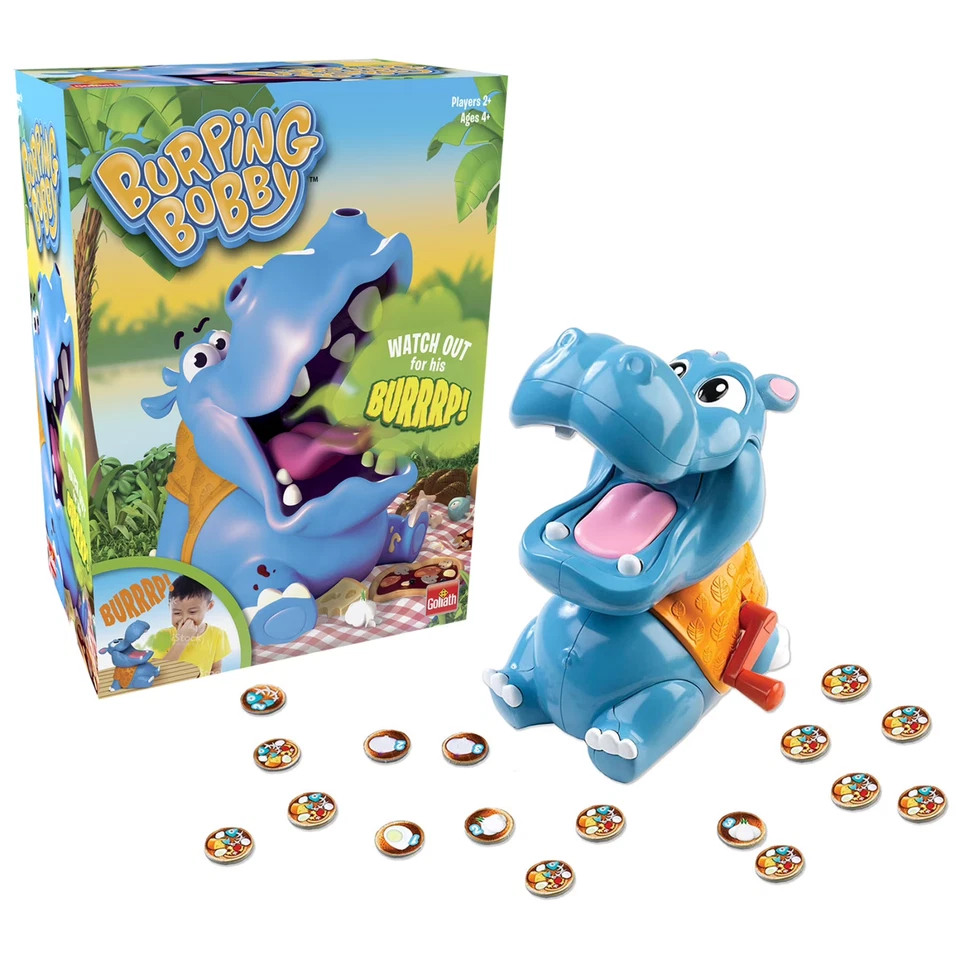 Burping Bobby Hippo Game by Goliath 2-4 Players, Ages 4+ - Image 1 of 4