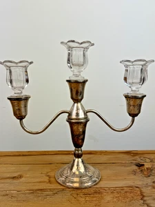 Candelabro vintage 3 velas “Duchin Creation” con peso de plata esterlina - Imagen 1 de 4
