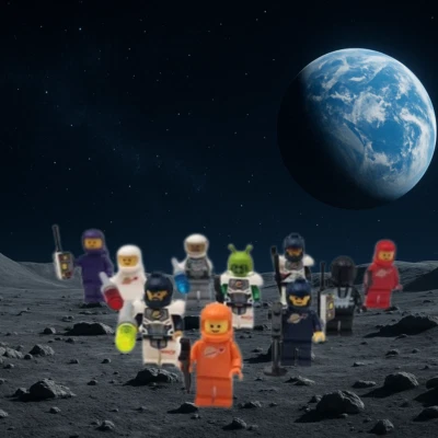 LEGO Space Minifigures (x10) Bundle 10497 Red White Orange BAM New Unassembled - Image 1 of 4