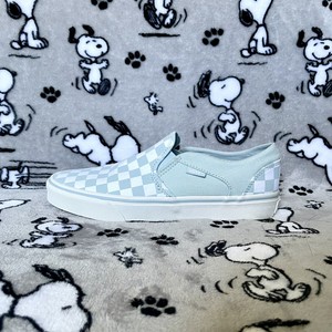 checkered vans blue and white