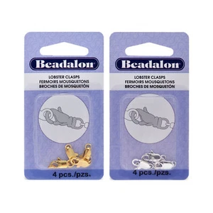 Broches de langosta de metal latón Beadalon® con 2 anillos hallazgos 12 mm tamaño 4 piezas - Imagen 1 de 4