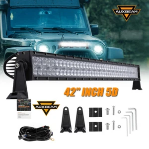 AUXBEAM 42inch 5D Lens LED Light Bar Offroad Lamp For Jeep Wrangler JK 2007-2017 - Picture 1 of 12