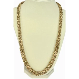 Women's Gold Tone Byzantine Chain Necklace 12" - Picture 1 of 5
