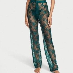 Victoria's Secret VS Archives Sheer Floral Lace Pants Emerald Green XS NWT