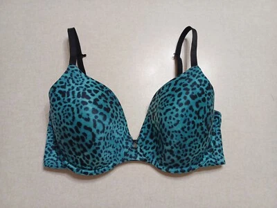 Betsey Johnson Bra 34DD Blue Leopard Lined Underwire - Image 1 of 4