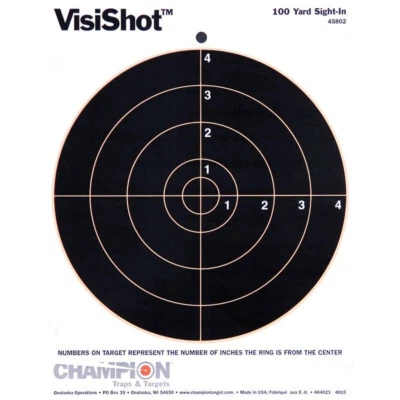 PACK 20 Champion 100yd 8" Bullseye VisiShot Sight-In Target Foto 1 de 2